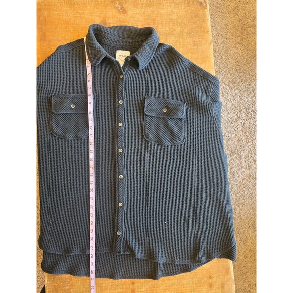 Aerie black waffle button down women's top / Shaket size XXL - Picture 7 of 8